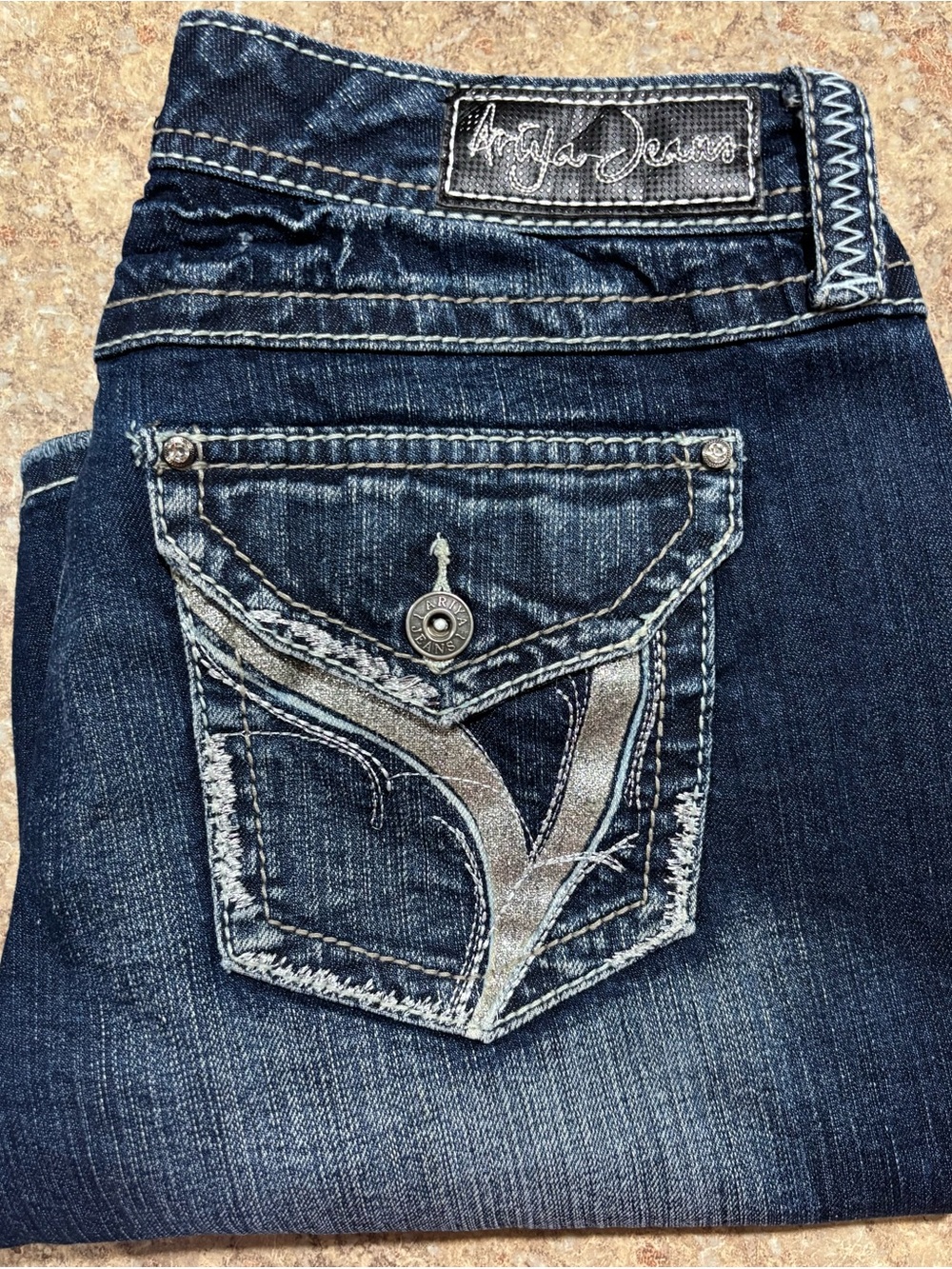 Women's Dark Blue Ariya Embellished Pocket Jeans